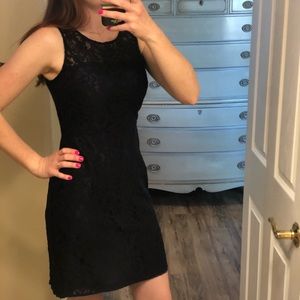 Navy Blue Lace Sheath Dress